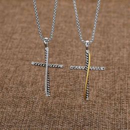 925 Sterling Silver Necklace Pendant Necklaces Design Punk Zircon Cross Fashion Men Women Jewelry Anniversary Valentine Day Gift 5295P