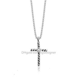 Necklace Jewelry Zircon Cross Chain Necklaces Strings For Women Charm Men Inlaid Imitation Pendant Punk Fashion Design Ladies Anniversary Valentine&#039;s Day Gift