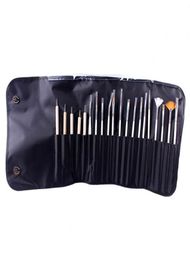 20pcs Nail Art Decorations Brush Set Tools Professional Painting Pen For False Nail Tips Uv Nail Gel Polish With Cosmetic Bag5074678