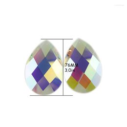 Chandelier Crystal AB Color 76mm Prism Pendants For Glass Lighting Hanging Parts Drops Home Decoration