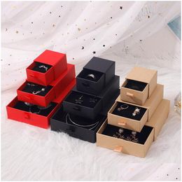 Jewellery Stand 12 Pieces/Lot High Quality Red Kraft Paper Favour Bk Gift Display Es Bag Necklace Bracelet Box Drop Delivery Pa Dhgarden Dhwlk
