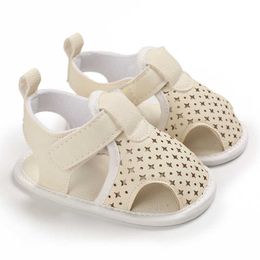Sandals New 0-18 Months Kids Newborn Boys Fashion Summer Soft Crib Shoes First Walker Non-slip Sandals Soft Sole Z0331