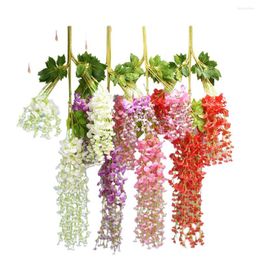 Decorative Flowers Simulation Wisteria Flower Silk Artificial Hanging Bush String Home Party Wedding Decoration