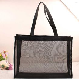 Storage Bags Mesh Beach Bag Multi-purpose Clothes Moisture-proof Pouch With Shoulder Strap Polyester Handbag Wallets Cap Outdoor