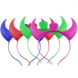 Party Decoration 200pcs/lot Halloween Toys Prop Glow Headband OX Horn Lamp Night Flash Light More Colour For Adult And Children Club