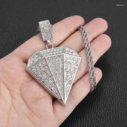 Pendant Necklaces Out Shiny Geometric Three-Dimensional Faceted Necklace For Men And Women Hip Hop Punk Music Festival Jewellery