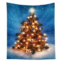 Tapestries 200X150cm Nordic Christmas Tapestry Year Home Decor Bedroom Background Cloth Tree Printing Wall Hanging