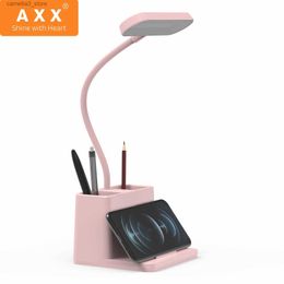 Desk Lamps AXX Desk Lamp LED Dimmable Office Table Lamps for Study Room Cute Pink USB Rechargeable Battery Small Desk Light for Teen Girls Q231104