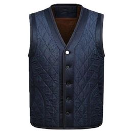 Waidx Weste Weste Männer Ärmellose Fleecejacke Herren Warme Winter Dicke Männliche Westen Alte Männer Lose Blaue Warme Gilet Chaleco Drops284l