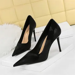 Dress Shoes Korean Version Of Sweet Thin High Heels Shallow Mouth Pointed Toe Slim And Delicate Single Spring Autumn Women's