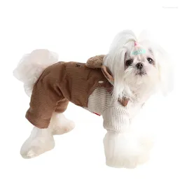Dog Apparel Milk Coffee Bear Strap Four-legged Clothes 2023 Autumn And Winter Cat Pet Coat