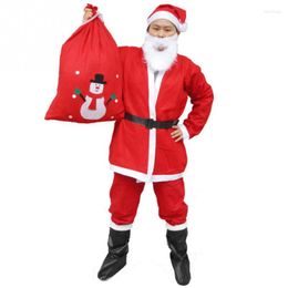 Christmas Decorations Garment PU Leather Boots Santa Claus Shoes Gift Item For Men Black