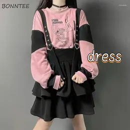 Casual Dresses Strap Mini Dress Women Spring Preppy College Kawaii Japan Style Ulzzang Sweet Y2k Design Young All-match Streetwear Vestidos