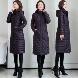 Women's Trench Coats Autumn Women Long Parkas Winter Hooded Cotton Warm Coat Loose 5XL Snow Wear Jackets Outwear Female Thin Slim Fashion