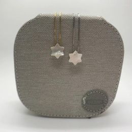 Pendants 1PC Promotion Hill-san Lotus 10MM David Star Mother Of Pearl Shell 925 Sterling Silver Box Chain Necklace