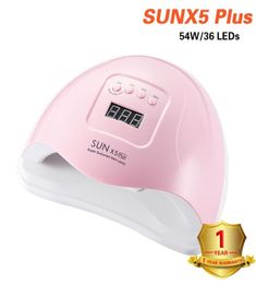 High Quality 54W UV Lamp SUN X5 Nail Polish LED White Light Infrared sensor Drying Fingernail Toenail LY1912288426562