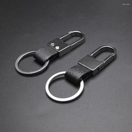 Keychains Fashion Genuine Leather Keychain Business Gift Key Chain Men Women Car Strap Waist Wallet Keyrings