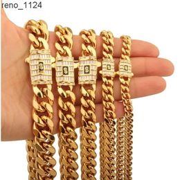 New Necklace Choker 14k 18k Gold Cuban Link Chain Gold Cuban Miami Chain 6mm 8mm 10mm 12mm 14mm Miami Cuban Chain Necklace