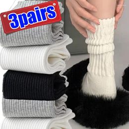 Women Socks 1-3pairs Knitted Long Sweet Girls Y2k Crochet Sox Loose Middle Tube Lolita Boot Cuffs Ruffles Stockings