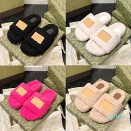 Wool 2022 Womens Slides Sandals Girl Flip Flop Top Designer Slippers Winter Fur Fluffy Furry Warm Letters Comfortable Fuzzy Sheet 47 GGity