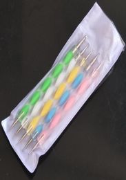 5pcs per set 2way Nail Polish Art Dotting Marbleizing Pen Tools be used on Natural nails9914297