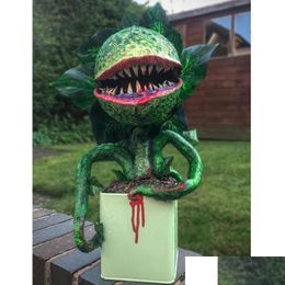 Garden Decorations Piranha Flower Movie Prop Yard Resin Ornaments Little Shop Of Horrors Halloween Decoration Hr D Dhtw1