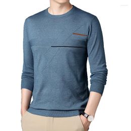 Men's Sweaters Fashionable Round Neck Sweater Casual Stripes Comfortable Daily Versatile Knitted Pullover Man Clothes