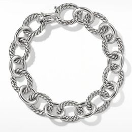 Oval Chain Bracelet Fashion Women Men'S Braided Twisted Wire Silver Bracelets