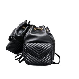 Designer mochila saco balde bolsa designer de luxo com assinatura icônica e overstitchiing agradável