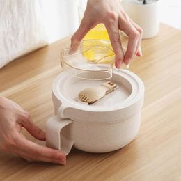 Bowls Reusable Noodle Bowl Large Capacity Built-in Sealing Ring Round Japanese Ramen Plastic Rice Kitchen Supplies