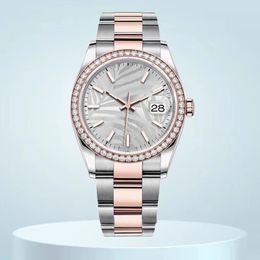 watches high quality diamond watch relojes Orologio palm leaf dial Diamond bezel 36mm 41mm couple moissanite watch 8215 movement stainless steel Jubilee strap