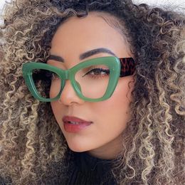 Sunglasses 2023 Brand Design Fashion Large Polygon Women Oversized Glasses Frame Pochromic Anti Blue Light Computer Reading Eyeglass