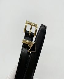 2022 Famous brand triangle women039s small belt black pin buckle belt top quality designer new leather waistband for woman girl8612283