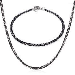 Chains Collare Men Chain Necklace Hip Hop Box Link 6mm Width 316L Stainless Steel Black Fashion Jewelry Gift N511