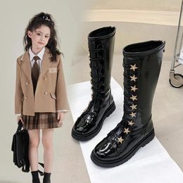 Boots Children Performance Fashion Girls Casual Breathable Warm Lining Plush Princess Dance Shoes Kids Baby High 2A