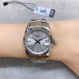 ST9 Stahl Silber Zifferblatt 31 mm Automatische mechanische Damen Armbanduhren Jubiläumsgurt Sapphire Bewegung Womens Uhren
