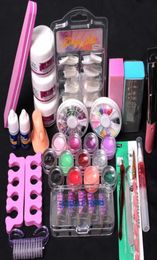 MENOW 2018 Newly Pro 24 in 1 Acrylic Nail Art Tips Liquid Buffer Glitter Deco Tools Full Kit Professional Set 08082635781