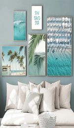 Ocean Landscape Canvas Art Painting Tropical Ocean Wall Prints Palm Tree Pictures Print Nordic Poster Scandinavian Home Decor4906266