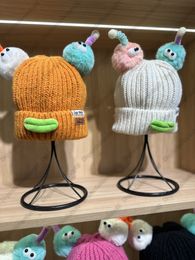 Ugly funny cartoon sausage mouth wool hat designer brand men and women's autumn and winter warm cute big head around cashmere knitted ear protection hat tide AAAAAA