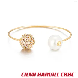 Bangle CILMI HARVILL CHHC Women's Bracelet Brass Pearl High Quality Adjustable Gift Box Packaging Banquet Daily