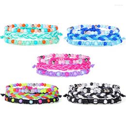 Charm Bracelets Handmade For Teen Girls Braided Stretch Friendship Stackable Bead Woven String