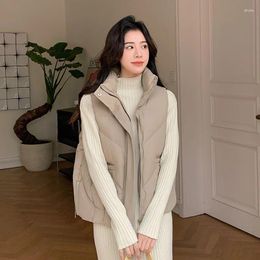 Women's Vests Autumn Winter Cotton Vest For Women 2023 Collection Stand Up Collar Sleeveless Jackets Coat Tank Top In Outerwears