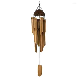 Decorative Figurines Bamboo Wind Chimes Big Bell Tube Coconut Wood Handmade Indoor And Outdoor Wall Hanging Home Chime Decoration