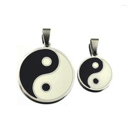 Pendant Necklaces Fashion Statement Stainless Steel Tai Chi Yin Yang Fish For Diy Necklace Charm Connector Jewellery Accessories