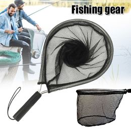 Fishing Accessories Aluminium Alloy Landing Net Fly Fishing Fish Saver Knotless Fishing Tools Small Mesh Trout Hand Net Mesh Catcher Crab Cage 230403