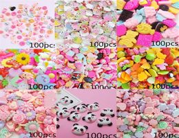 100pcs Mix Lots DIY Nail Charm Flatback Scrapbooking Resin Slime XXL Kawaii Accessorie Manicure Nail Art Decorations Supplies 22051856236