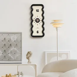 Wall Clocks Rectangular Pointer Clock Without Punching Living Room Creative Hanging Modern Simple Qquartz Decorative