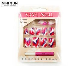 Whole Artificial Nails With New Designs UV Gel Colourful Cheap Fake Nails Art Full Cover Plastic Nail Tips Nail Art Beauty3766837