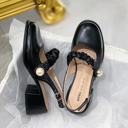 Sandals Sandal Women Summer 2023 Thick With Baotou French Minority Korean Fairy Skirt Mary Jane High HeelsSandals