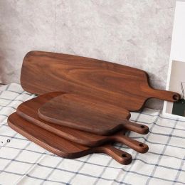 Hangable Black Walnut Cutting Board Durable Wooden Chopping Fruit Pizza Sushi BBQ Tray Solid Unpainted Non-slip Kitchen Tools 1103